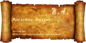 Marinkor Aszter névjegykártya
